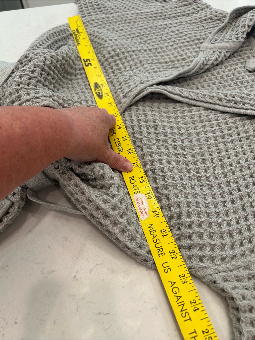 Cozy Luxury Waffle Knit Hooded Robe - Gray-Supima Cotton — image 6 of 8
